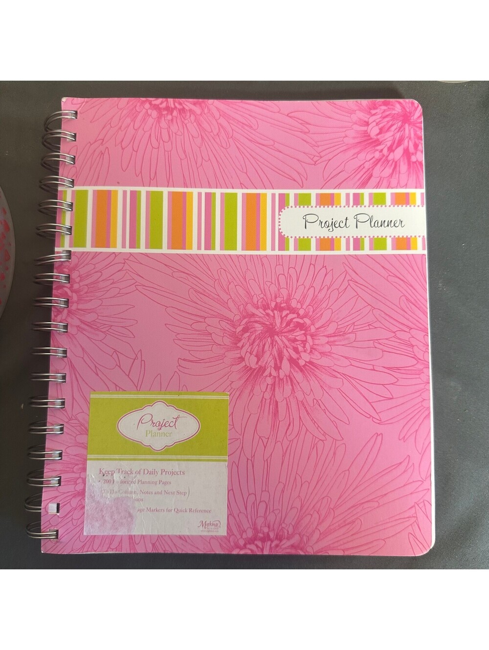 Pink Floral Patterned Project Planner Undated